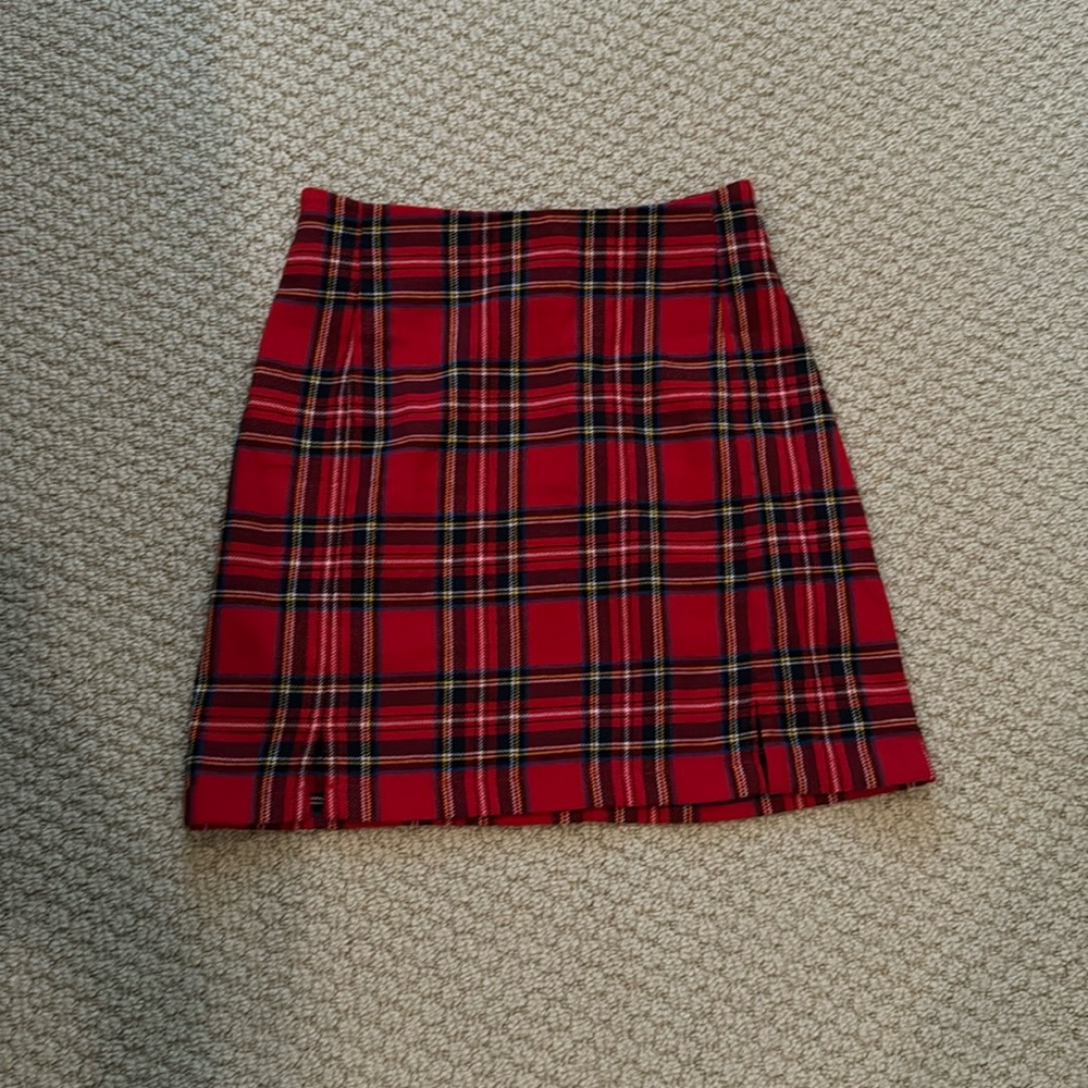 Brandy Melville red plaid skirt